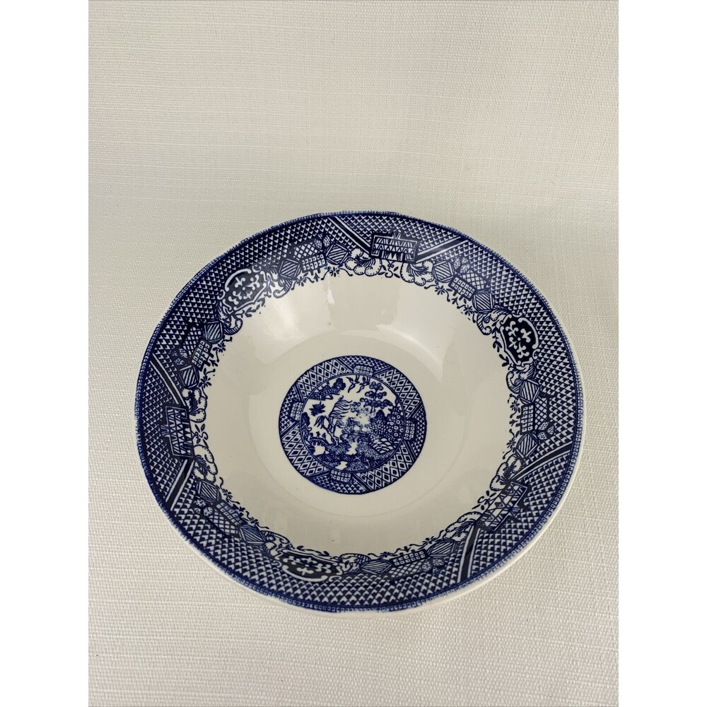 Royal Cuthbertson China (USA) Willow Ware Blue Round Serving Bowl
